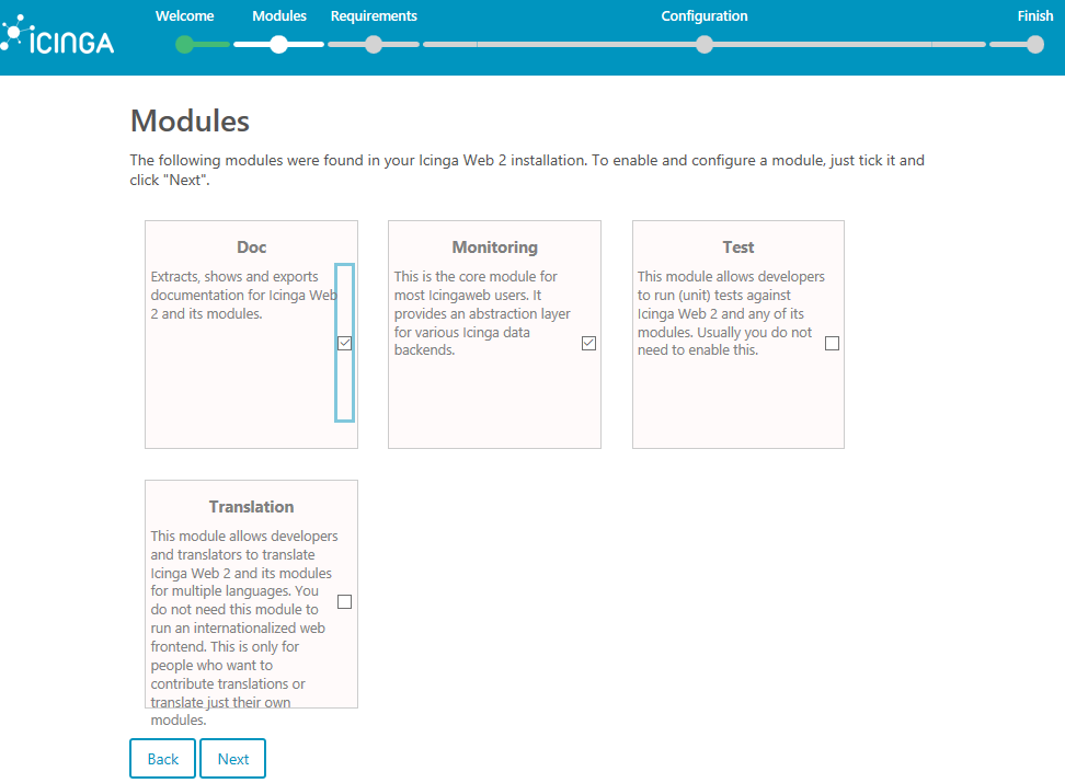 Select Doc and Monitoring Modules