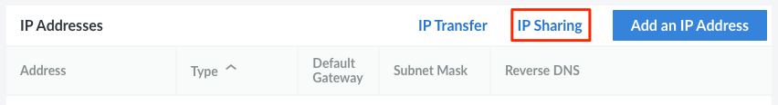 Configuring IP sharing