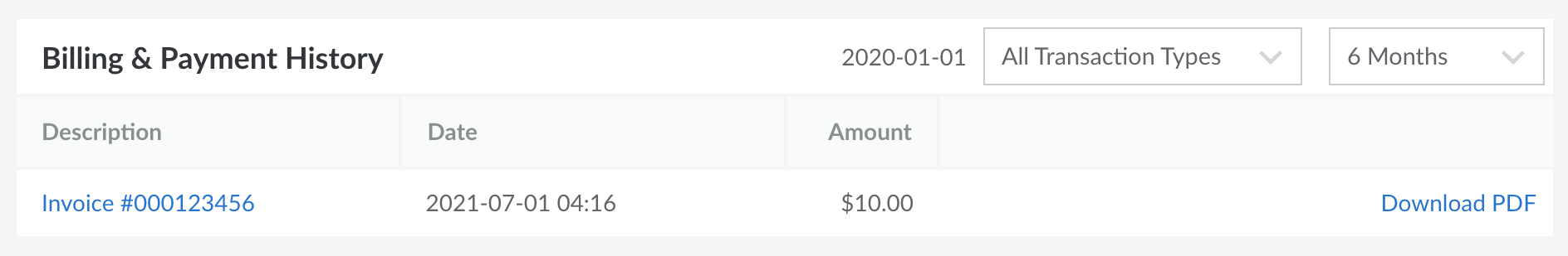 Viewing Billing & Payment History in Cloud Manager